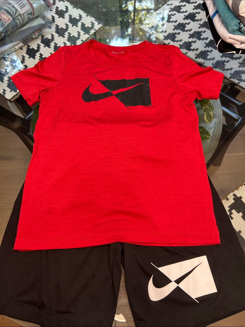 Nike Red Short-Sleeve Tee with Black Logo